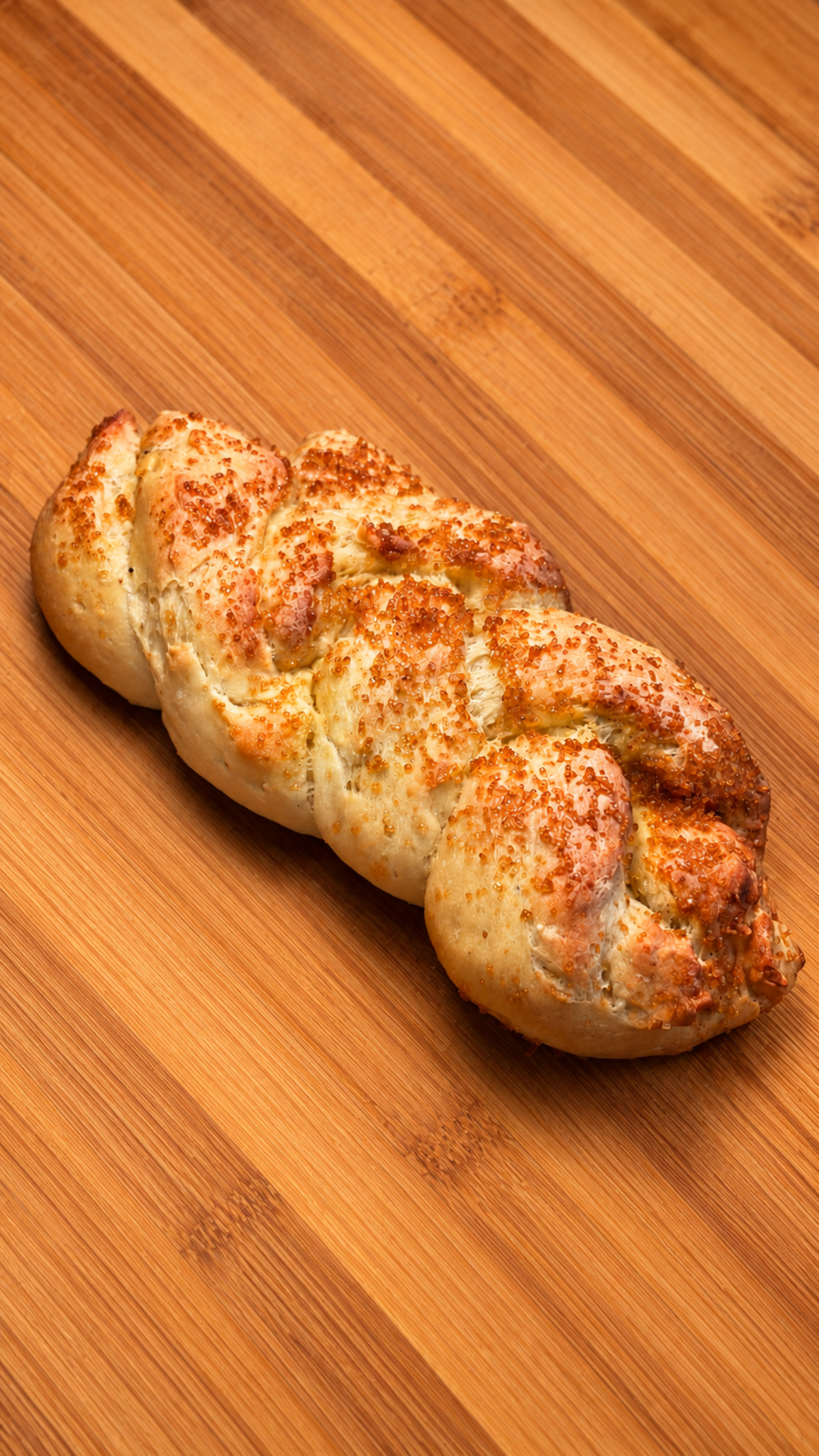 Brioche trenzado con azúcar sin gluten y sin lácteos
