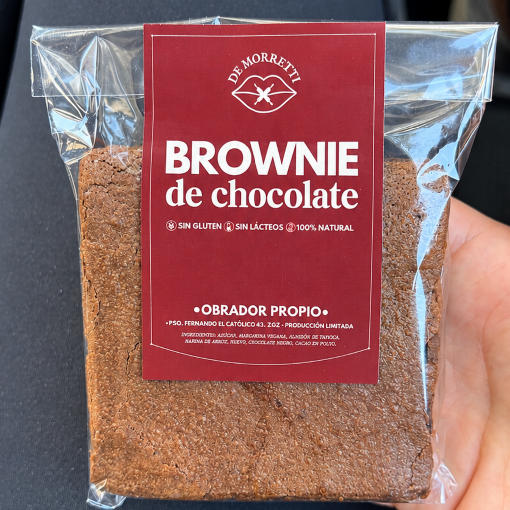 BROWNIE DE CHOCOLATE SIN GLUTEN Y SIN LÁCTEOS 100gr